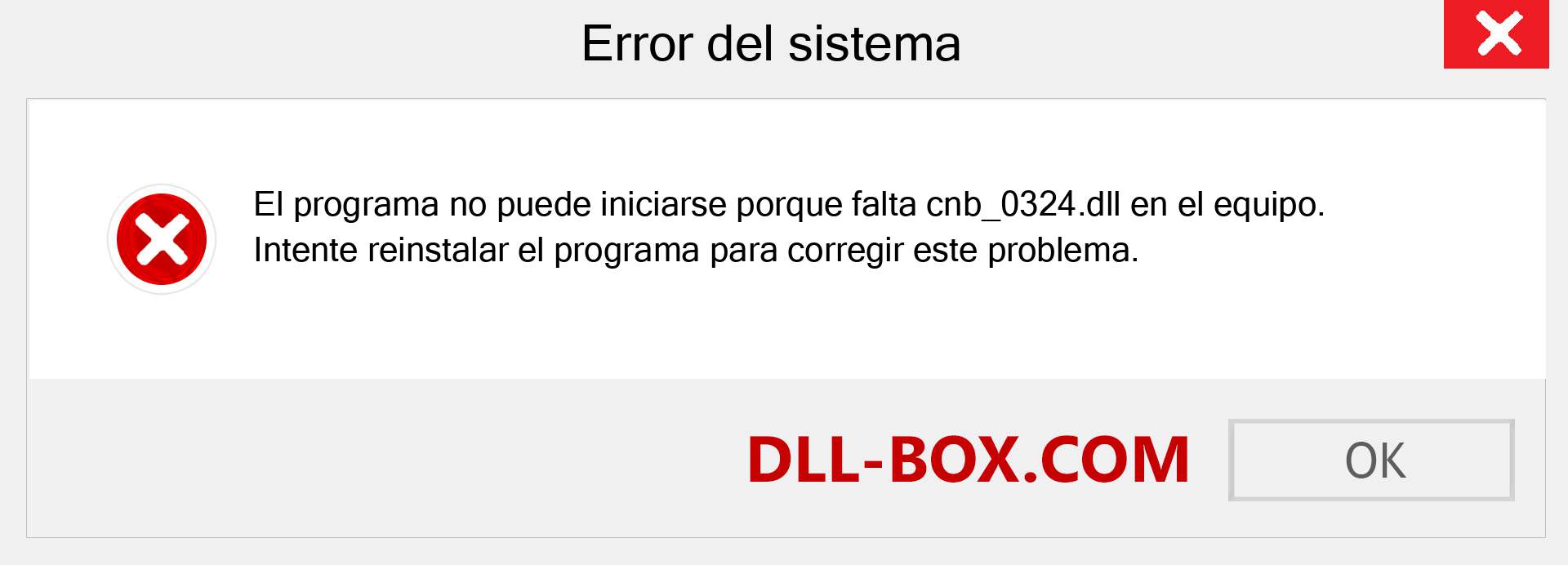 ¿Falta el archivo cnb_0324.dll ?. Descargar para Windows 7, 8, 10 - Corregir cnb_0324 dll Missing Error en Windows, fotos, imágenes